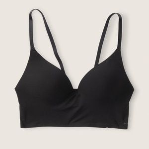 PINK LOUNGIN' WIRELESS PUSH-UP BRA BLACK SIZE SMALL